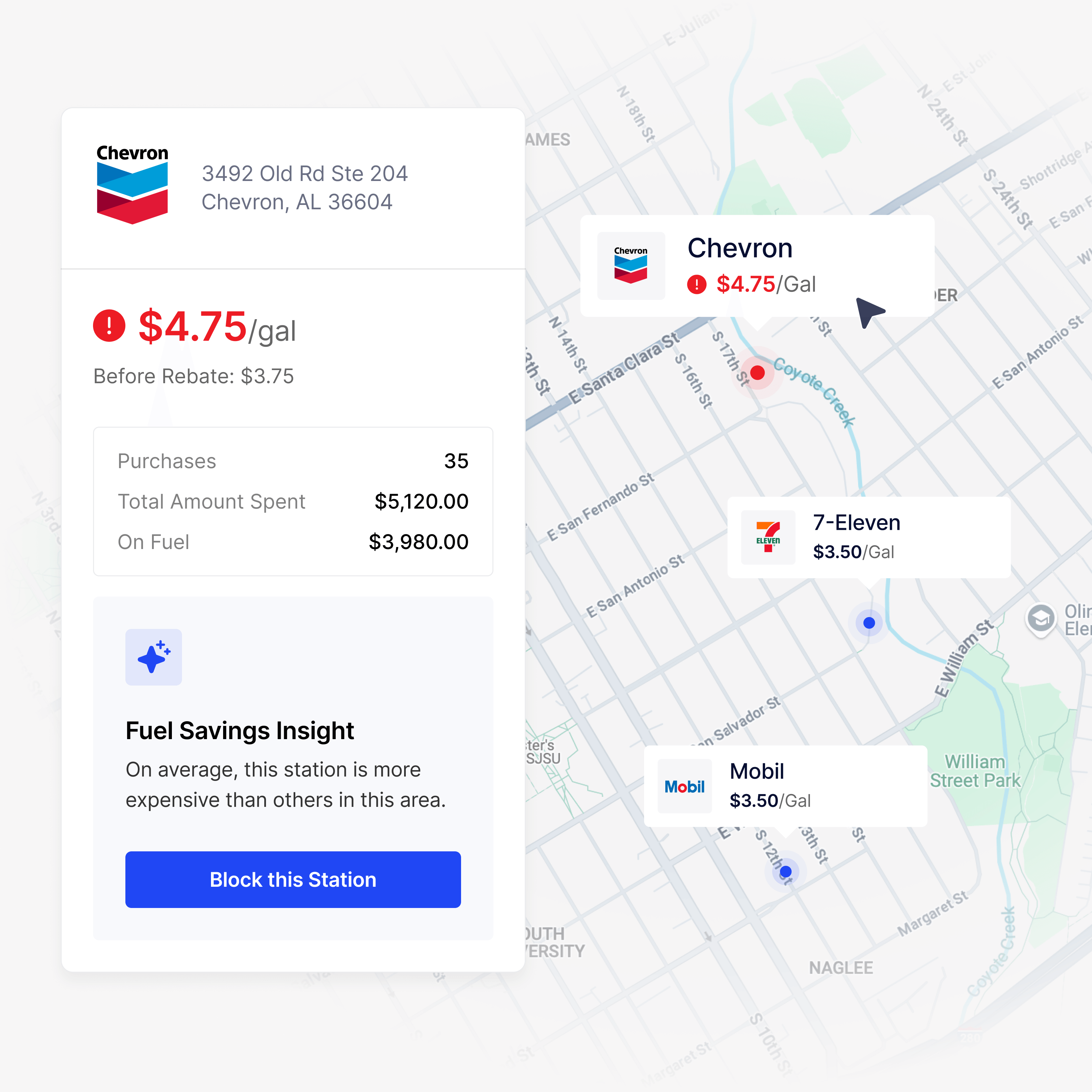 Fuel savings map